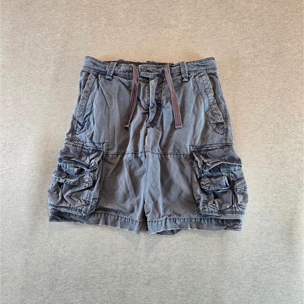 Ralph Lauren Cargo Shorts Mens 32 Navy Blue Vintage Distressed Paratrooper Y2K